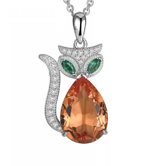 Silver Cat Pendant Necklace - Picture 1 of 6